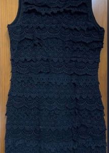 Mandarin Black Layered Dress