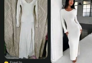 Elegant White Knit Dress