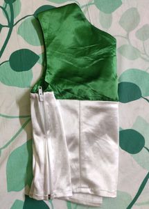 White Green Crop Top