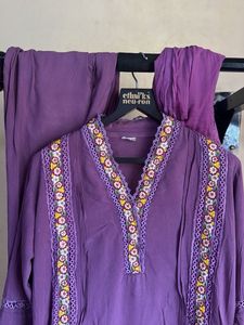 Elegant purple kurta set
