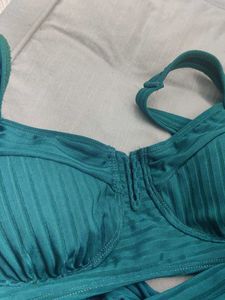 Teal Ribbed Bikini Set