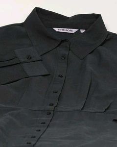 Brand New Elegant Black Button-Down Shirt Dress