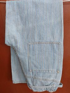 Striped Wide-Leg Jeans