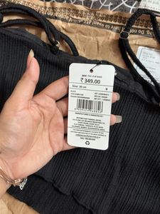 Shein Black Ribbed Crop Top