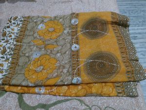Elegant Yellow Saree with Floral Print