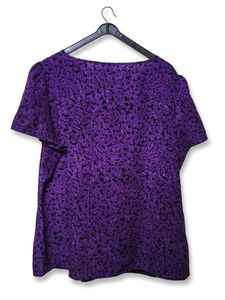 Vibrant Purple Heart Pattern Top