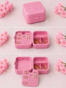Pink Floral Jewelry Organizer Box