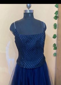 Stunning Navy Blue Embellished Gown