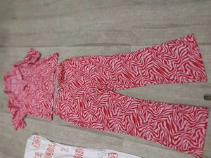 Stylish Red Zebra Print Co-ord Set