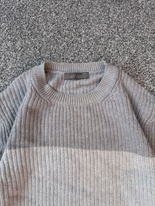 Grey Colorblock Knit Sweater