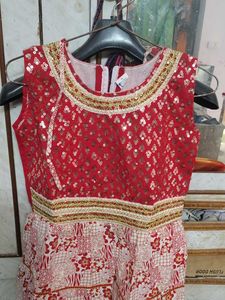 Red Sequin Ethnic frock
