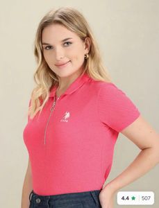 US Polo Assn Pink Zip Shirt 34-36 bust
