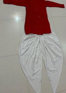 Red Kurta Dhoti Set