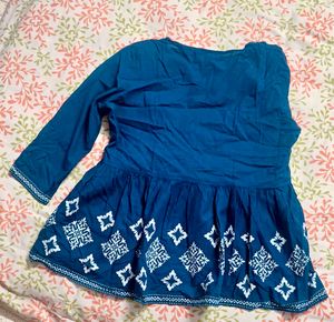 Blue boho short kurti