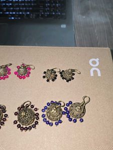 6 pairs of silver jhumkas