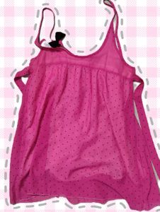 Cute Pink Polka Dot Top