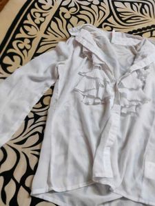 Ruffled White Top
