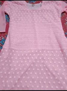 Elegant Pink Chikankari Kurta