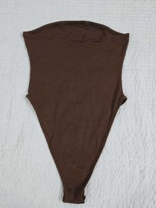shein Ribbed Brown Bodysuit bust 36