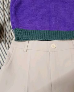 knitted purple vest