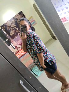 Women Printed Loose Fit Shirt.., Over Sized Shirt