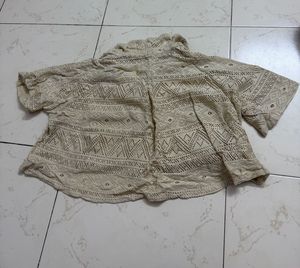 Boho Cropped Lace Shirt