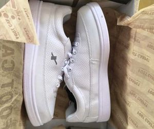 White Perforated Sneakers