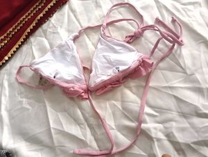 Pink Ruffle Bikini Top