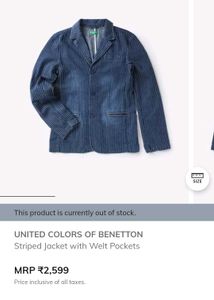 United Colors Of Benetton Boys Navy Blue Coat