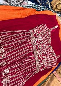 divider kurti with dupta
