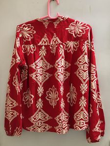Red Printed Long Sleeve Top