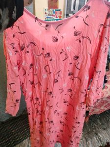 Pink Floral feeding kurtha