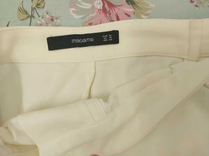 madame off white trouser with belt