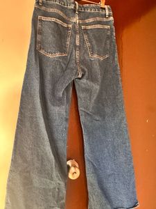 Wide Leg Blue Denim Jeans