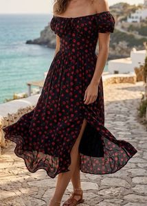 Boho Off-Shoulder Floral Midi Dress