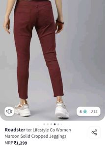 Roadster Maroon Cropped Jeggings