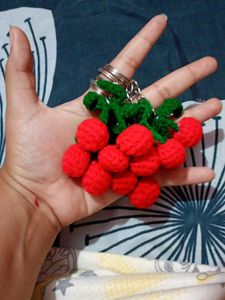 Cute crochet Cherry Keychain 🍒✨