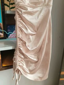 Satin Ruched Mini Dress