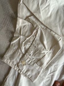 Classic White Long Sleeve high-low Shirt