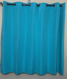 Teal Color Textured Curtains