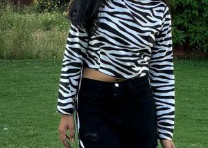 Stylish Zebra Print Crop Top