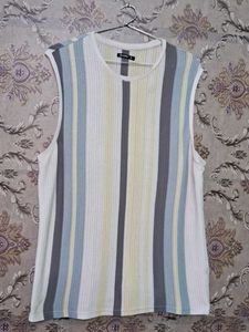 Striped Sleeveless Knit Top