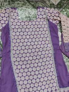 Cotton Suit With Kureshiya Net
