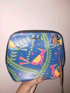 Unique Blue Bird Print Crossbody Bag