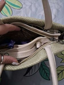Stylish Tan Woven Handbag