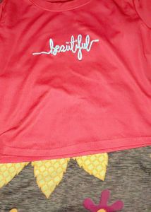 Chic Maroon 'Beautiful' Graphic Tee