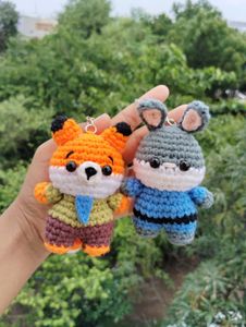 Crochet Nick & Judy Keychains