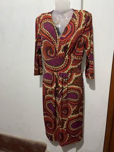Paisley Print Wrap Dress