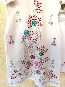 Elegant White Embroidered Kurta Set