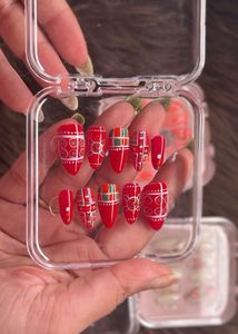 Navratri Red Festive Press-On Nails